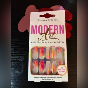 Salon Perfect Modern Art Press-On Nails - Pink and Yellow